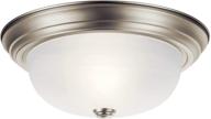 🔆 kichler 8109ni brushed nickel glass flush mount ceiling light, 2 light, 120 watts, 13.25" wide logo