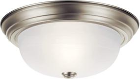 img 4 attached to 🔆 Kichler 8109NI Brushed Nickel Glass Flush Mount Ceiling Light, 2 Light, 120 Watts, 13.25" Wide