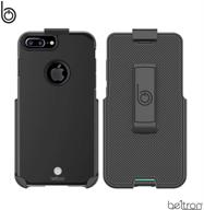 📱 beltron iphone 8 plus 7 plus case with belt clip - slim heavy duty hybrid full protection case, rotating belt clip holster & built-in kickstand - gunmetal grey logo