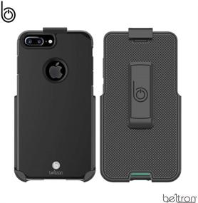 img 2 attached to 📱 Beltron iPhone 8 Plus 7 Plus Case with Belt Clip - Slim Heavy Duty Hybrid Full Protection Case, Rotating Belt Clip Holster & Built-in Kickstand - Gunmetal Grey