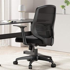 img 4 attached to 🪑 Black Mesh Office Chair with Adjustable Height and Armrests - Hbada Home Desk Chair