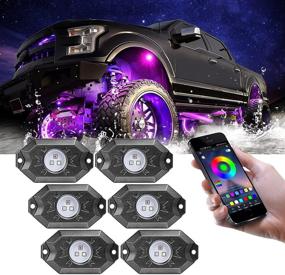 img 4 attached to 🌈 6 Pods RGB LED Rock Lights by SWATOW INDUSTRIES - Underglow Multicolor Neon Lights RGB Rock Light Kit with Bluetooth, Timing Music Mode, Wheel Well Lights for UTV ATV Truck RZR Off Road