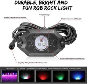 img 3 attached to 🌈 6 Pods RGB LED Rock Lights by SWATOW INDUSTRIES - Underglow Multicolor Neon Lights RGB Rock Light Kit with Bluetooth, Timing Music Mode, Wheel Well Lights for UTV ATV Truck RZR Off Road