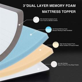 img 2 attached to Genniyz 3 Inch Gel Memory Foam Mattress Topper: Enhance Comfort and Support for King Size Beds