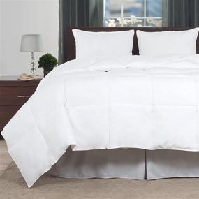 img 3 attached to 🛏️ Luxurious 100% Cotton Feather Down Bedding Comforter for Full/Queen Size Beds by Lavish Home