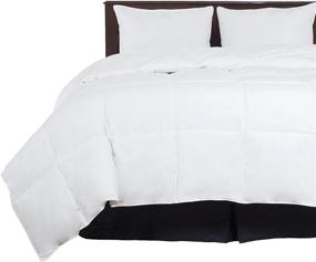 img 2 attached to 🛏️ Luxurious 100% Cotton Feather Down Bedding Comforter for Full/Queen Size Beds by Lavish Home