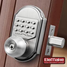 img 1 attached to 🔐 Enhanced Security: Elemake Keyless Entry Door Knob Lock Deadbolt - Mechanical Stainless Steel (Pass Code + Key)