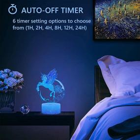 img 1 attached to 🦄 Unicorn Night Light for Kids - Carryfly Dimmable LED Nightlight Bedside Lamp with Timer, 7 Colors Changing, Touch & Remote Control - Perfect Birthday Present for Boys and Girls