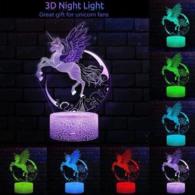 img 3 attached to 🦄 Unicorn Night Light for Kids - Carryfly Dimmable LED Nightlight Bedside Lamp with Timer, 7 Colors Changing, Touch & Remote Control - Perfect Birthday Present for Boys and Girls
