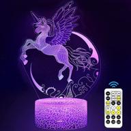 🦄 unicorn night light for kids - carryfly dimmable led nightlight bedside lamp with timer, 7 colors changing, touch & remote control - perfect birthday present for boys and girls logo