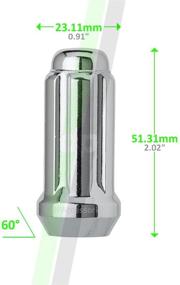 img 1 attached to 🔩 Премиум набор из 20 хромированных гайек-колпачков Duplex XL Spline размером 14x1.5 для афтермаркетовых колес.