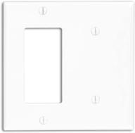 leviton 80708-w 2-gang combination wallplate with 1-blank and 1-decora/gfci device slots, standard size, white логотип