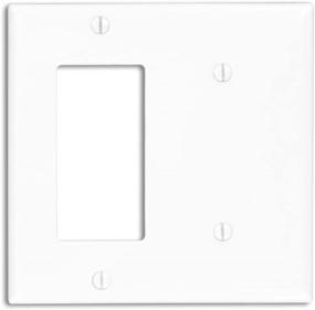 img 1 attached to Leviton 80708-W 2-Gang Combination Wallplate with 1-Blank and 1-Decora/GFCI Device Slots, Standard Size, White