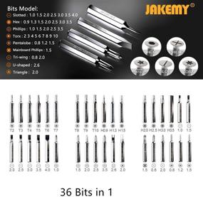 img 1 attached to Jakemy 39-in-1 Precision Screwdriver Set for iPhone, MacBook, PC and More - Magnetic Tips and 36 Bits Included