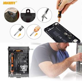img 3 attached to Jakemy 39-in-1 Precision Screwdriver Set for iPhone, MacBook, PC and More - Magnetic Tips and 36 Bits Included