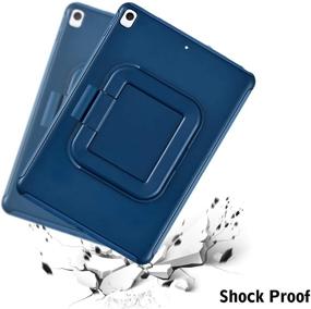 img 2 attached to 📱 Protective Navy Case for iPad 10.2 Inch 9th/8th/7th Generation (2021/2020/2019) by LovRug - 360° Rotating Stand, Shock Proof, Pencil Holder