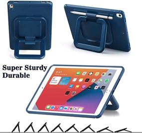 img 1 attached to 📱 Protective Navy Case for iPad 10.2 Inch 9th/8th/7th Generation (2021/2020/2019) by LovRug - 360° Rotating Stand, Shock Proof, Pencil Holder