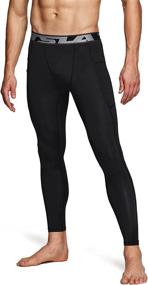 img 1 attached to 🏃 Versatile TSLA Compression Pants: Choose from 1, 2, or 3 Pack of Men's Cool Dry Athletic Running Tights with Pocket/Non-Pocket