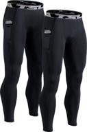 🏃 versatile tsla compression pants: choose from 1, 2, or 3 pack of men's cool dry athletic running tights with pocket/non-pocket logo