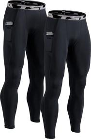 img 4 attached to 🏃 Versatile TSLA Compression Pants: Choose from 1, 2, or 3 Pack of Men's Cool Dry Athletic Running Tights with Pocket/Non-Pocket