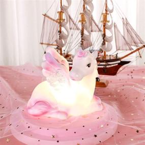 img 4 attached to 🦄 Enchanting Unicorn Night Light Lamp with 4hr Timer - Ideal Gift for Girls, Bedroom Decor & Birthday Parties