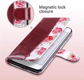 img 1 attached to 📱 ULAK Burgundy iPhone 8 Plus/7 Plus Flip Wallet Case - PU Leather, Card Holder, Kickstand, Hand Strap - Shockproof Protective Cover for Apple iPhone 7 Plus/8 Plus 5.5 Inch