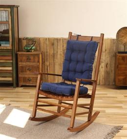 img 2 attached to 🪑 Trendcode Large Non-Slip Rocking Chair Cushion Set, 23''X17''/19''X17'' - Blue