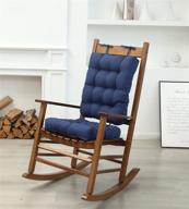 🪑 trendcode large non-slip rocking chair cushion set, 23''x17''/19''x17'' - blue logo