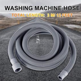 img 2 attached to 🪠 Universal 10ft Flexible Washing Machine & Dishwasher Drain Hose Extension Kit with Adapter, Clamps, and U-Bend Holder