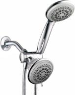 gray face dreamspa 36-setting 3-way shower head with removable shower wand and fixed shower combination - 5-foot flexible steel hose, tool-free installation, chrome finish logo