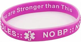 img 4 attached to MandM Silicone Bracelets: BP & Needle-Free Dialysis, Lymphedema Arm Alert Wristbands