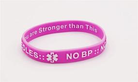 img 3 attached to MandM Silicone Bracelets: BP & Needle-Free Dialysis, Lymphedema Arm Alert Wristbands