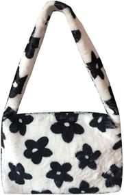 img 4 attached to 🐆 Stylish Leopard Print Fluffy Clutch Handbag: Women's Must-Have in Handbags & Wallets Collection