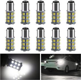 img 4 attached to 🚦 Everbrightt 10-Pack Turn Tail Signal Bulb S25 5050 1157 BAY15D White 27SMD LED Replacement Bulbs: High LUMS, Ideal for RVs, Campers, SUVs, and More!