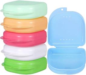 img 4 attached to Gejoy 6-Piece Retainer Case & Mouth Guard Storage Container Set - Orthodontic Denture Holder (Multicolor 1)