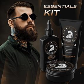 img 2 attached to Stagecoach Scent Beard Kit for Men - Beard Oil Jelly, Fortifying Conditioner Cream, Beard Balm - Grooming Growth Care Accessories by Bossman Essentials