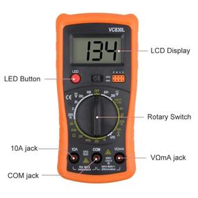 img 1 attached to 🔌 Compact Digital Multimeter Clamp Multimeters - Multi-Tester for Voltage, Current, Resistance, AC/DC, Diode Testing - Backlit LCD Display - Ideal for Home, Automotive, and Professional Electrical Measurements