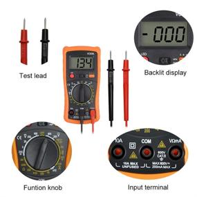 img 2 attached to 🔌 Compact Digital Multimeter Clamp Multimeters - Multi-Tester for Voltage, Current, Resistance, AC/DC, Diode Testing - Backlit LCD Display - Ideal for Home, Automotive, and Professional Electrical Measurements
