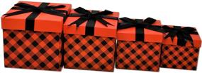 img 2 attached to 🎁 4 Buffalo Plaid Christmas Nesting Gift Boxes with Lids - Assorted Sizes for Holiday Wrapping & Decor