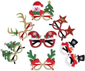 img 2 attached to 🎅 18Pcs Christmas Party Glasses with Glitter Frames - Festive Holiday Designs for Christmas Party Favors and Holiday Favors (One Size Fits All)