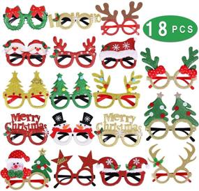 img 3 attached to 🎅 18Pcs Christmas Party Glasses with Glitter Frames - Festive Holiday Designs for Christmas Party Favors and Holiday Favors (One Size Fits All)