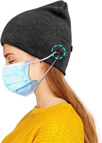 img 4 attached to 🧤 Stay Warm and Stylish with Winter Beanie Hat for Women and Men - Knit Hat with 4 Buttons to Hold Mask - Perfect for Skull Caps and Mask Hat