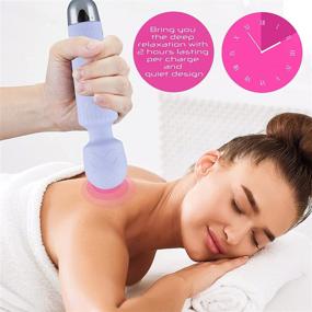 img 3 attached to Lavender SOULGIRL Upgraded Personal Wand Massager - 20 Modes & 8 Speeds, Wireless & Rechargeable, Handheld & Portable, Waterproof & Flexible Head, Powerful & Whisper Quiet, Relieve Muscle Tension & Aches