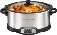 🍲 hamilton beach 33662 programmable silver slow cooker, stovetop sear & cook, 6 quarts логотип