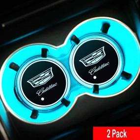 img 1 attached to 🚗 Auralight 2pcs LED Car Cup Holder Lights for Cadillac - 7 Colors Changing USB Charging Cup Holder Insert Coaster - Enhance Car Interior Atmosphere with LED Car Interior Lamp