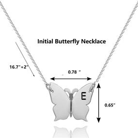 img 3 attached to WIGERLON Butterfly Initial Necklace for Women Letter Pendant Necklaces for Girls | Silver and Gold Options