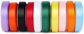 img 4 attached to 🎁 Double Face Polyester Satin Ribbon Set - 10 Colors, 50 Yards Total - Ideal for Gift Wrapping, Crafts, Bows, Party, Wedding