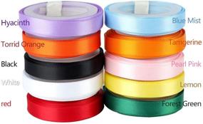 img 2 attached to 🎁 Double Face Polyester Satin Ribbon Set - 10 Colors, 50 Yards Total - Ideal for Gift Wrapping, Crafts, Bows, Party, Wedding