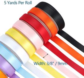 img 3 attached to 🎁 Double Face Polyester Satin Ribbon Set - 10 Colors, 50 Yards Total - Ideal for Gift Wrapping, Crafts, Bows, Party, Wedding