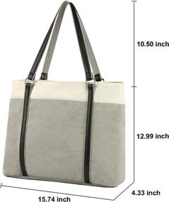 img 2 attached to 👜 Lightweight Women Laptop Tote Bag for Work: Splice Canvas, 15.6 Inch Handbag Purse